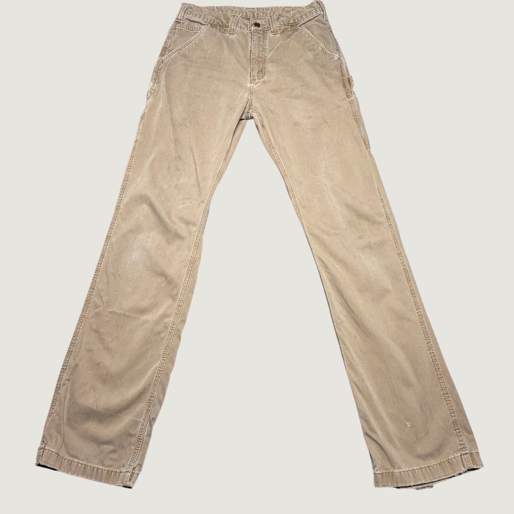 Carhartt Rugged Flex Relaxed Fit Canvas Work Pants Beige 32x34 Utility Workwear